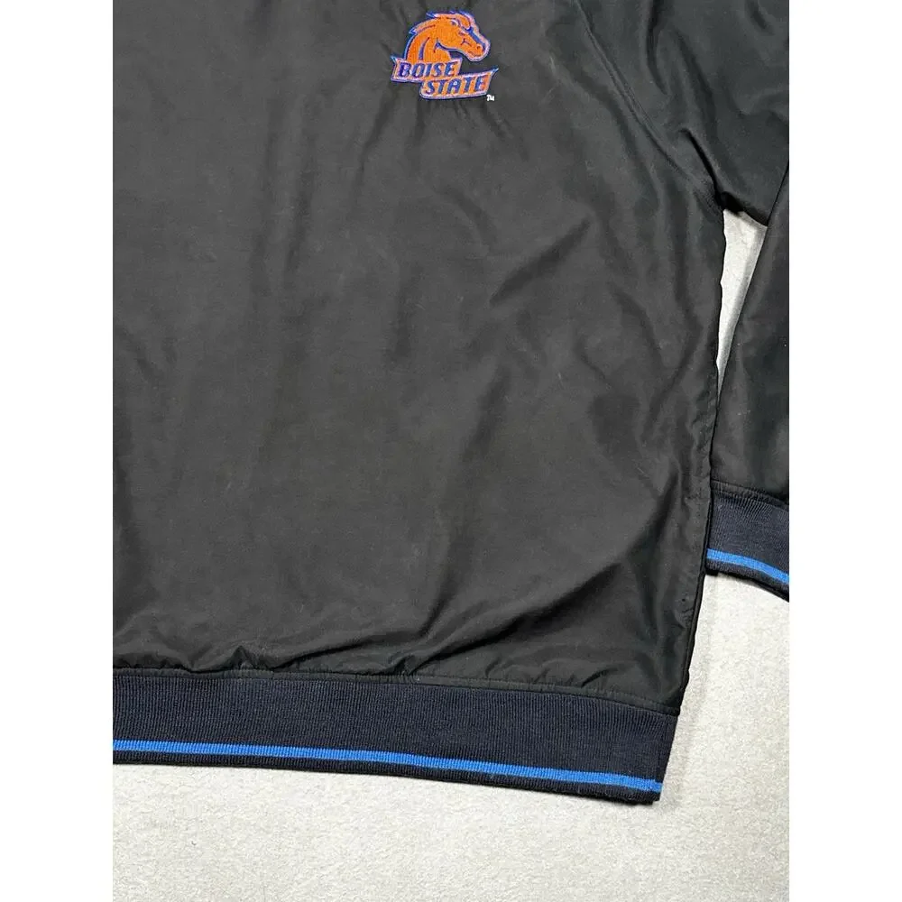 Boise State Broncos Pullover Windbreaker Jacket Men’s XL Black 72 Blue NCAA